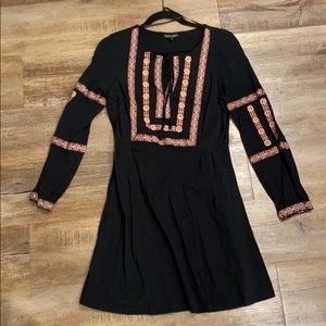 TopShop US W8, bohemian black dress